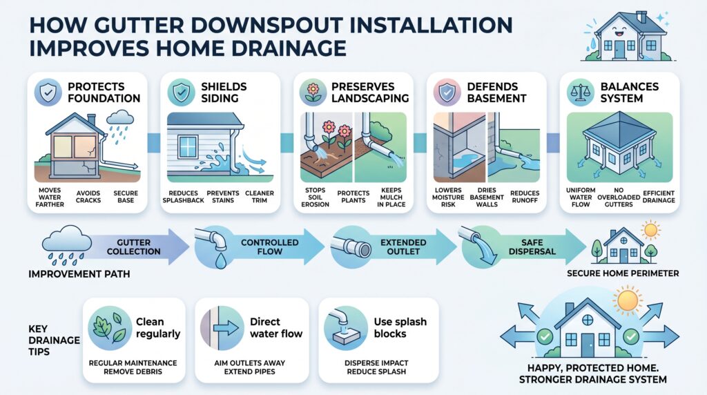 gutter downspout installation