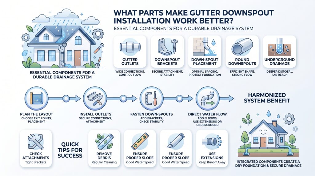 gutter downspout installation