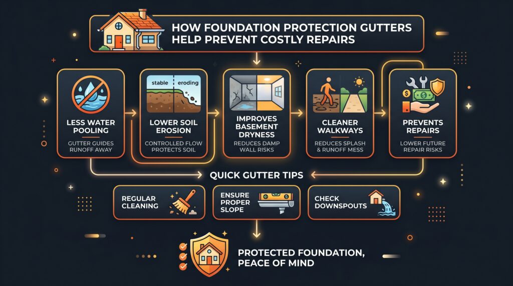 foundation protection gutters