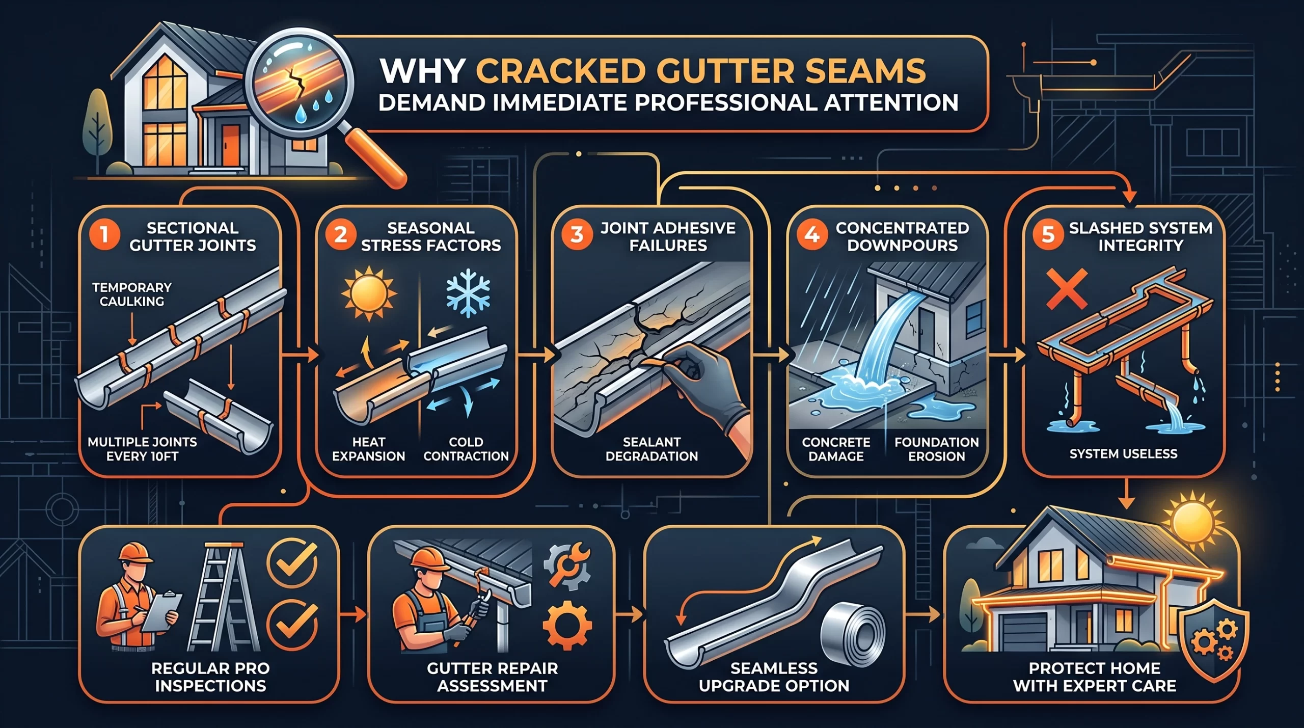cracked gutters seams demand