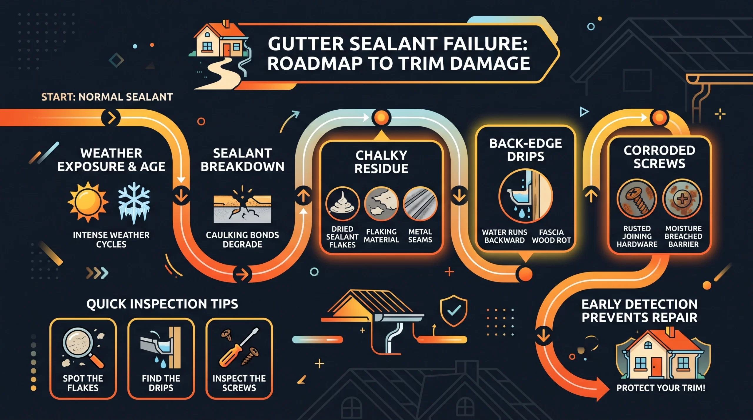 gutter sealant failure