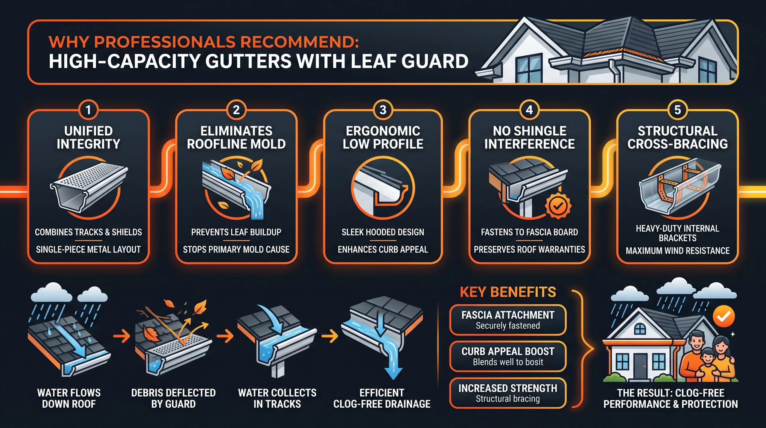 high capacity gutter leaf guard