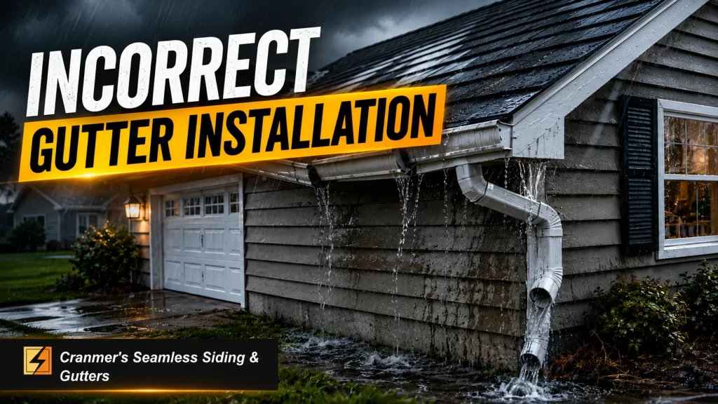 incorrect gutter installation