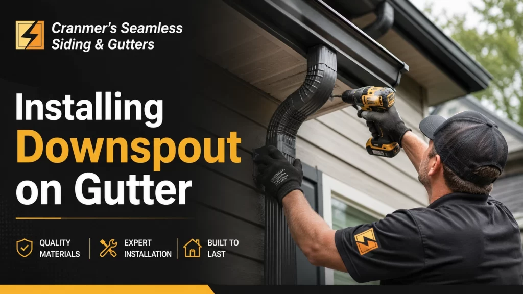 installing downspout on gutter