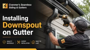installing downspout on gutter